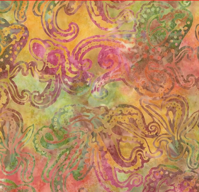 Tropical Batiks - Octopus BT7780-CORA-D by Michael Miller