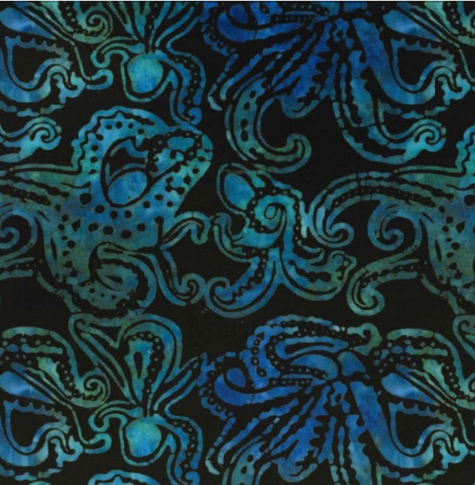 Tropical Batiks - Octopus BT7780-MIDN-D by Michael Miller