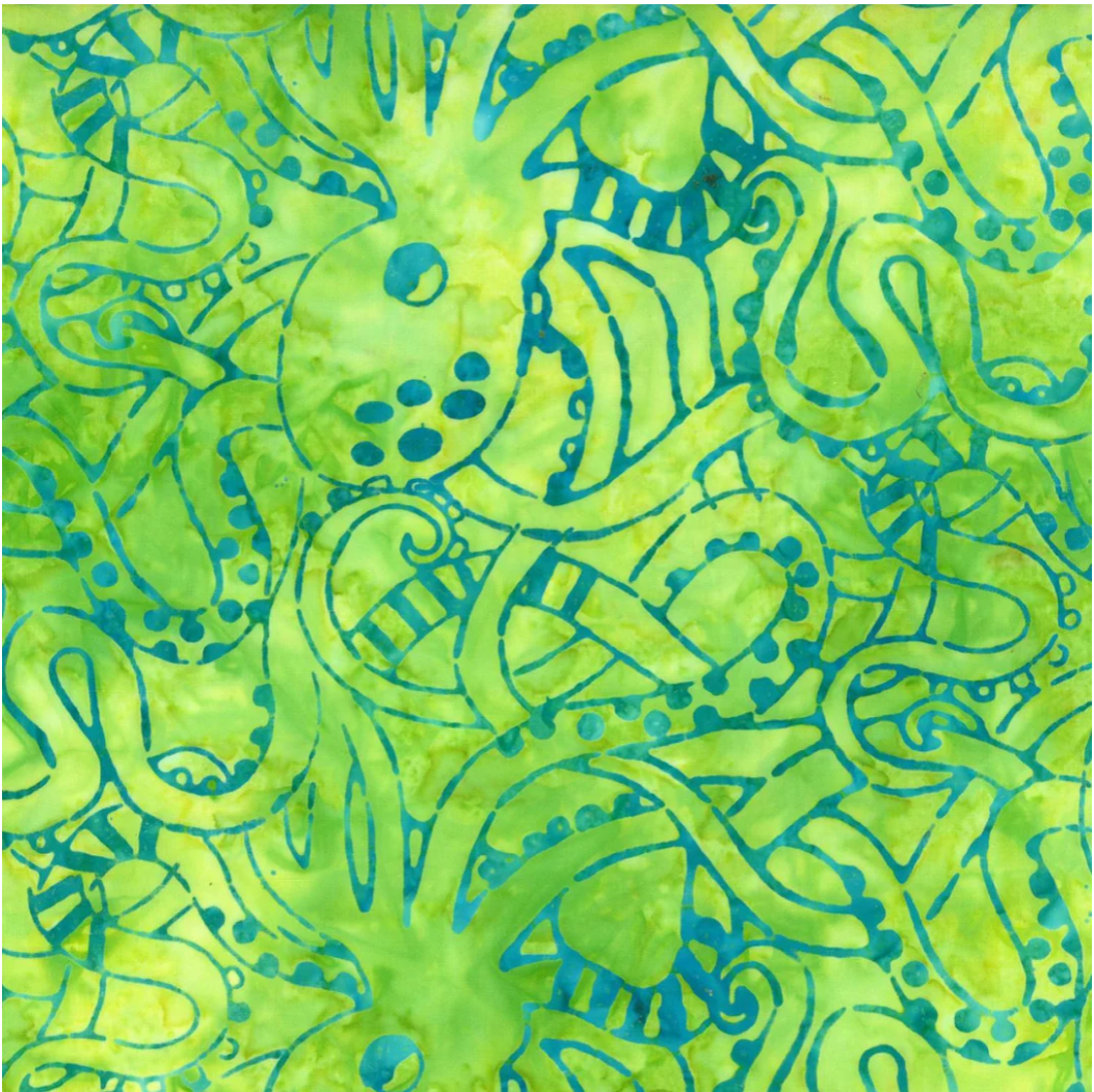 Tropical Batiks - Pacific Octopus BT9186-LIME-D by Michael Miller