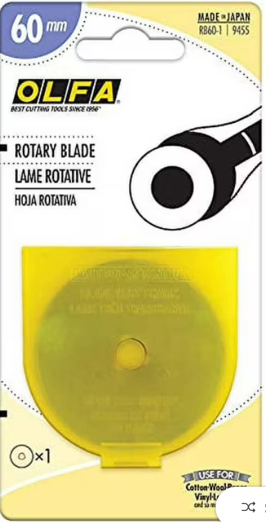 Olfa 60mm Rotary Cutter Replacement Blade Pack of 1
