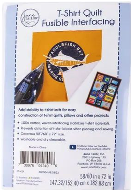T-Shirt Quilt Fusible Interfacing by June Tailor