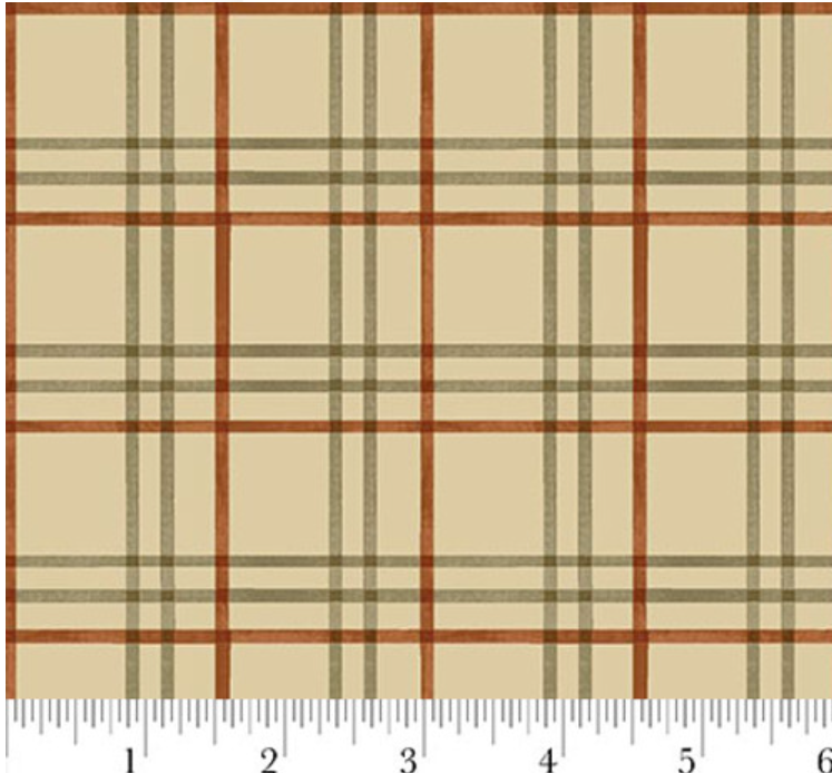 Hello Pumpkin - Beige Plaid 1893-43 by Henry Glass & Co