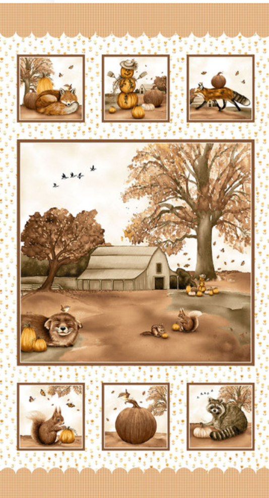Hello Pumpkin - Fall Scene - Panel 1884P-33 by Henry Glass Co - (135)