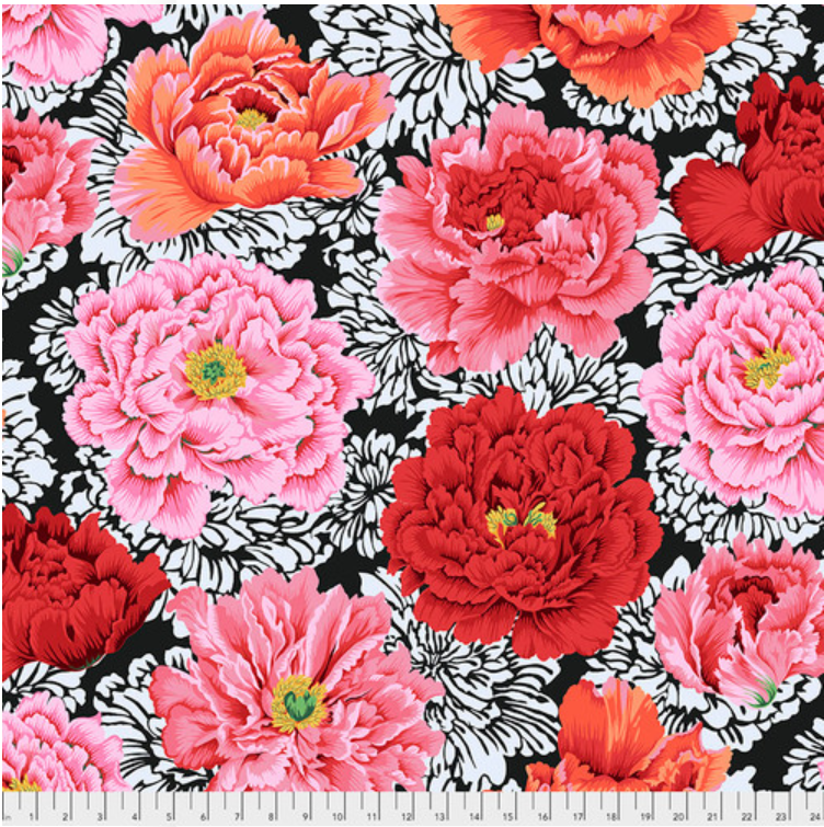 Kaffe Fassett Stash - Brocade Peony Crimson PWPJO62 by Free Spirit