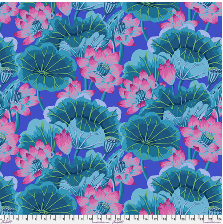 Kaffe Fassett Classics - Lake Blossoms Blue GP93 by Free Spirit
