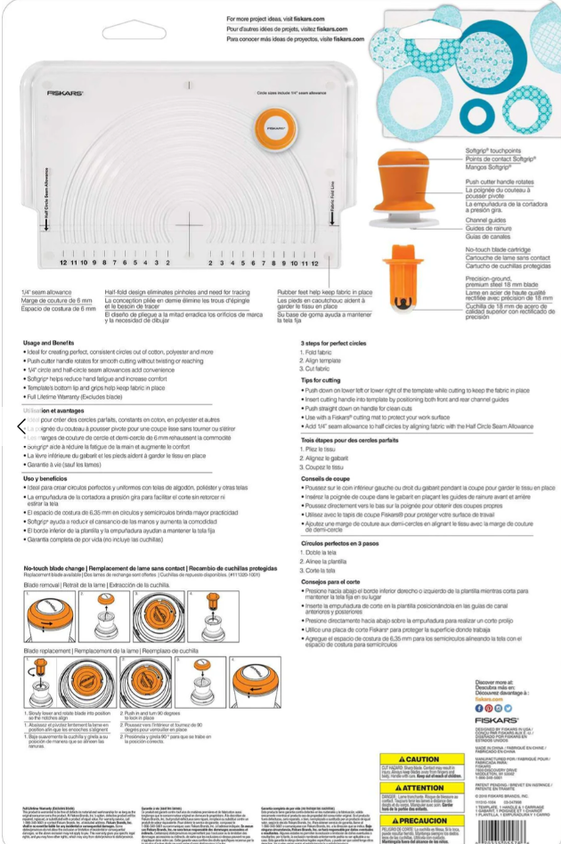 Fiskars - Fabric Circle Cutter 2-12" Perfect Circles