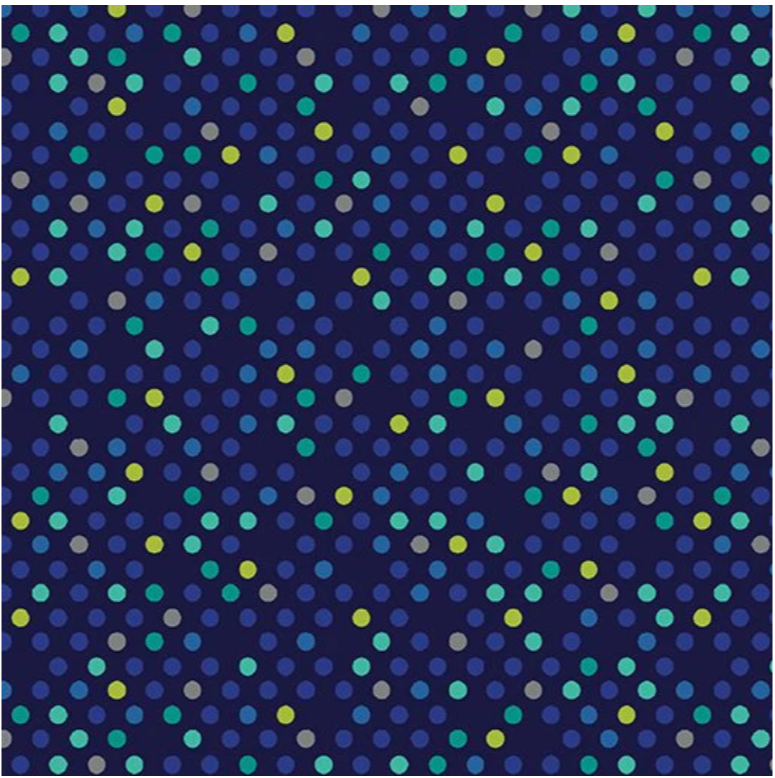 Dazzle Dots - Confetti Drop Navy/Multi 16206-55 by Benartex