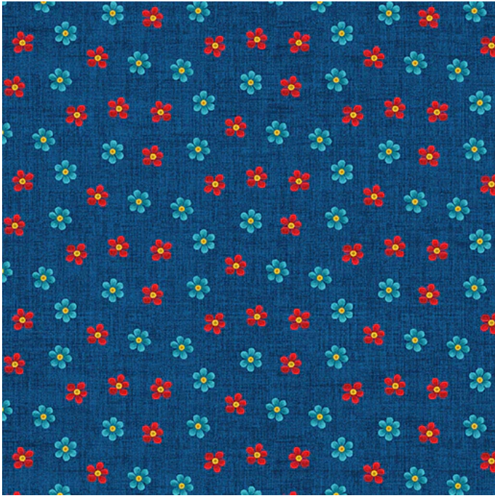 Something to Crow About - Petal Flower Dark Blue 16084-56 by Benartex