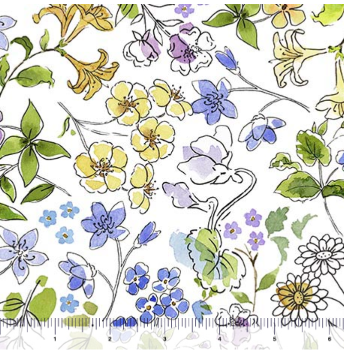 Drawn to Birds - Floral 31136-Z by QT Fabrics