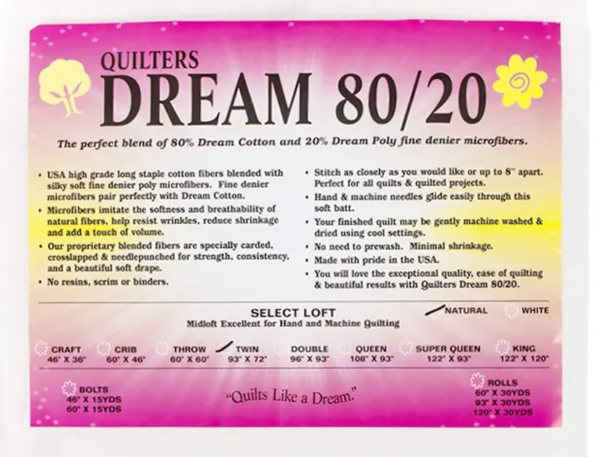 Quilters Dream 80/20 Select Loft - Natural - Twin