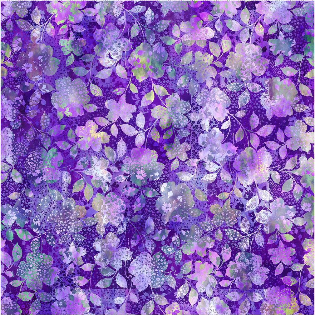 Allure - Purple Patchwork Floral 2ALR-3 by Jason Yenter for In the Beginning Fabrics