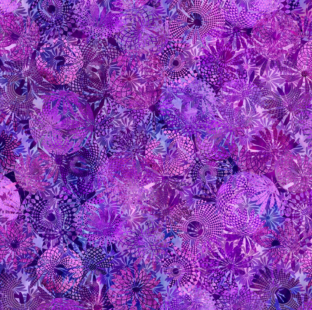 Allure - Purple Exotic 4ALR-3 by Jason Yenter for In the Beginning Fabrics