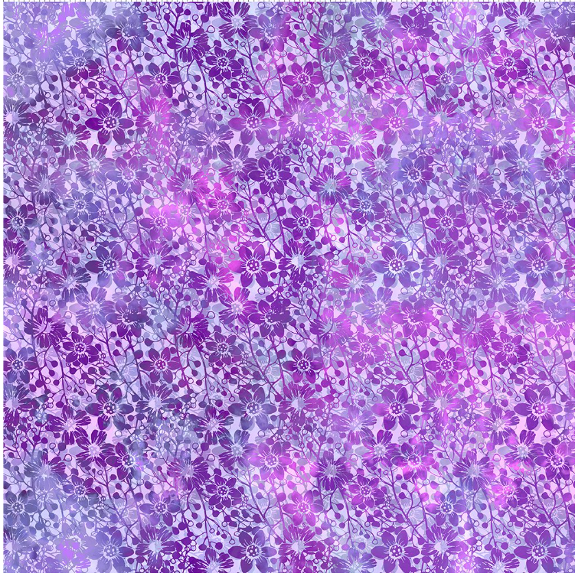 Allure - Purple Shadow Flowers 7ALR-3 by Jason Yenter for In the Beginning Fabrics