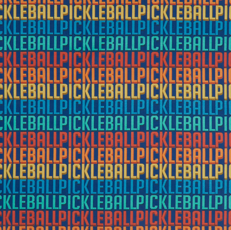 Pickleball - Words Navy Multi by Northcott