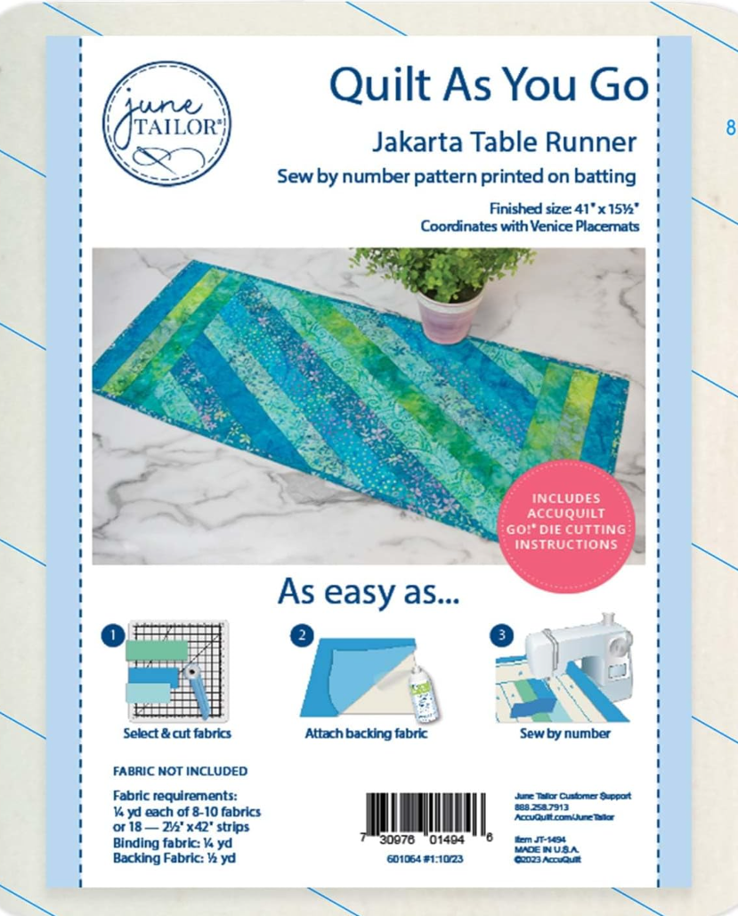 Quilt as You Go - Jakarta Table Runner by June Taylor