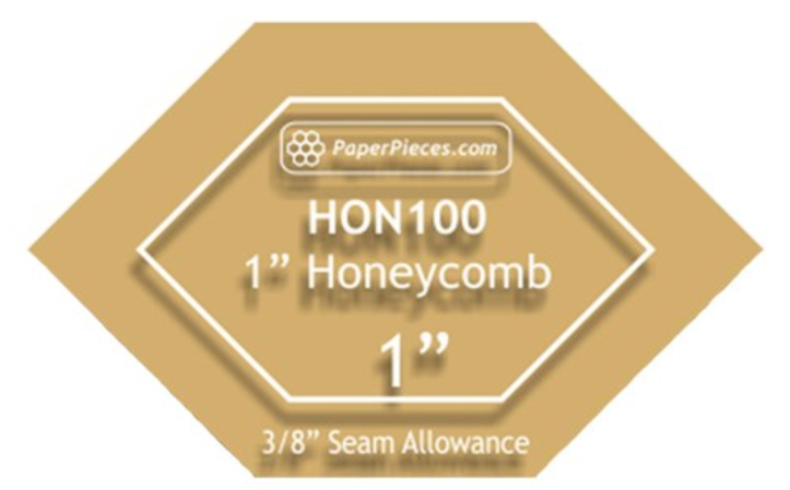 Honeycomb 1" Acrylic Fabric Cutting Template 3/8" Seam by Paper Pieces