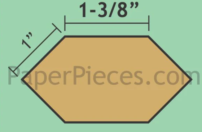 Elongated Hexagons - 1-3/8" x 1" English Paper Piecing Paper Pkg. of 49 pc. by Paper Pieces