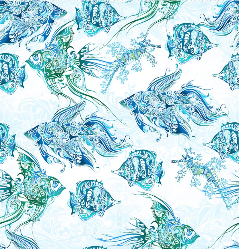 Wonders of the Ocean - Fish by Jason Yenter for In the Beginning Fabrics