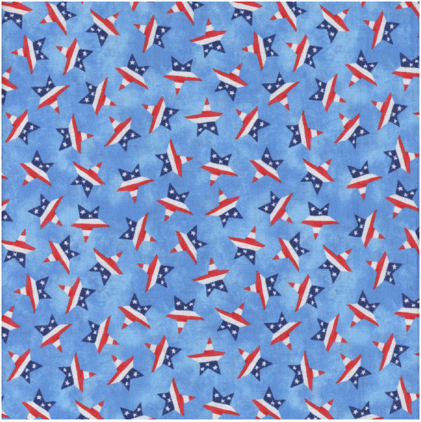 Liberty Barn - American Flag Stars Blue 8199 by Studio E Fabrics