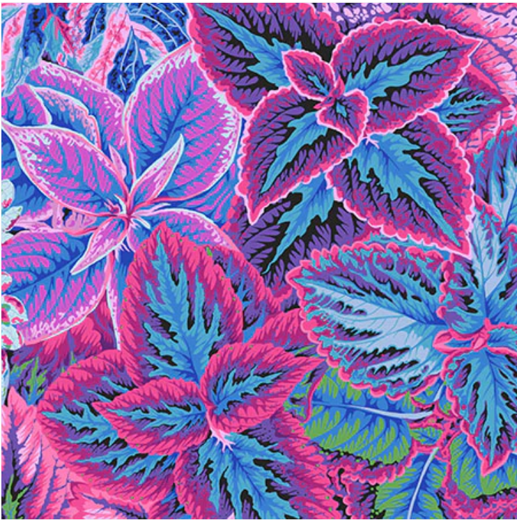 Kaffe Fassett August 2025 - Bold Leaves Blue PWPJ132.BLUE by Free Spirit