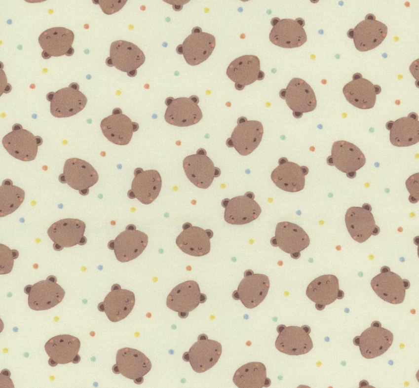 Kidz - CD3489 Tossed Bear Heads - Cream by Timeless Treasures