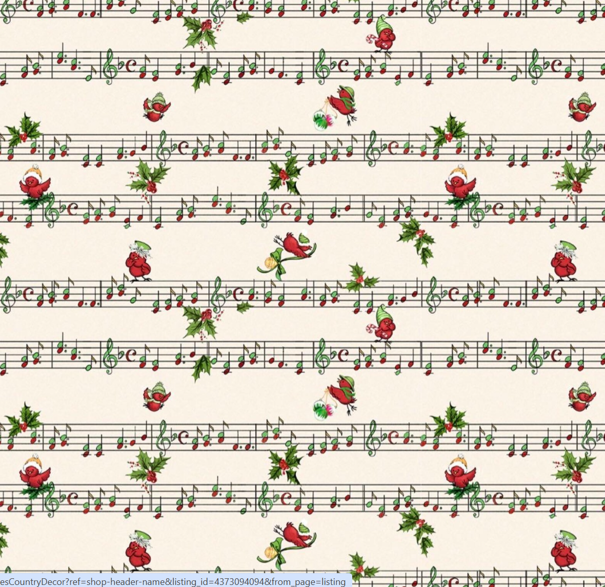 Merry Melody - Holiday Sheet Music Cream 05433 by P&B Textiles