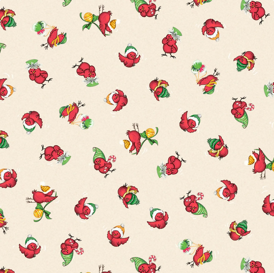 Merry Melody - Singing Birds Cream 05434 by P&B Textiles