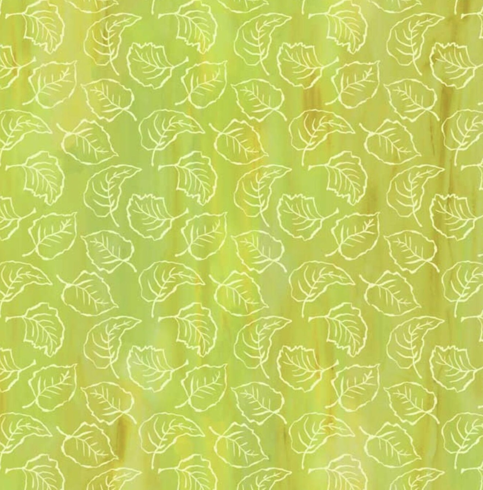 Spring in the North Woods - Stained Glass Leaves Lt. Green 05418 by P&B Textiles
