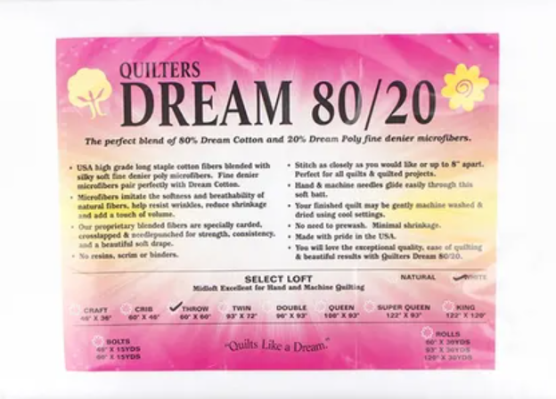 Quilters Dream 80/20 - White - Throw