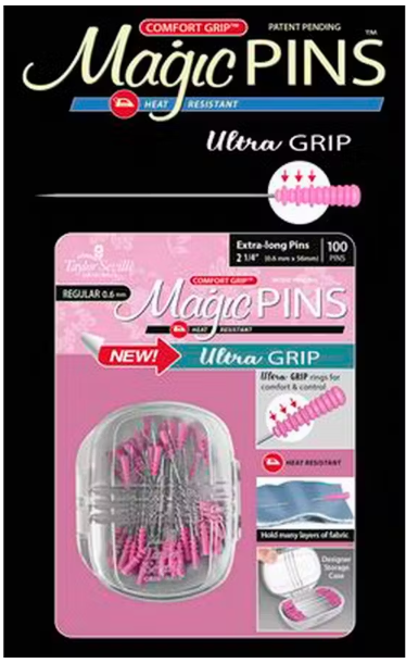 Magic Pins - Extra-Long Ultr Grip Extra Long Heat Resistant Pins 2 1/4" 0.6 (Pkg of 100)