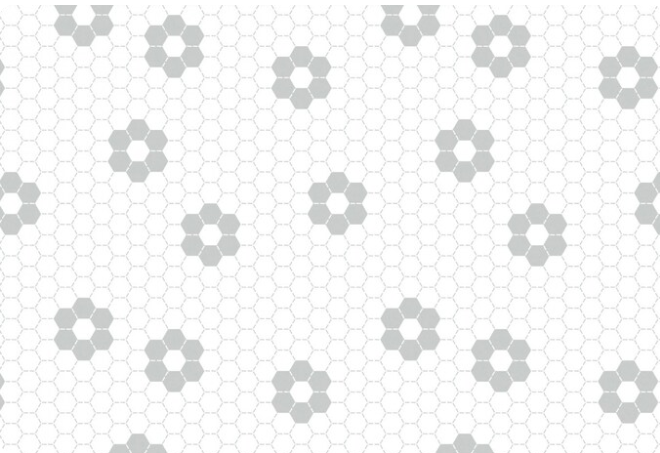 Hexie Flower Bouquet-Small Stitched Hexies on White by Camelot Fabrics