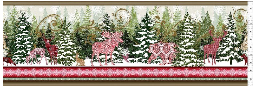 Nature's Winter Border Print by Jason Yenter for In the Beginning Fabrics