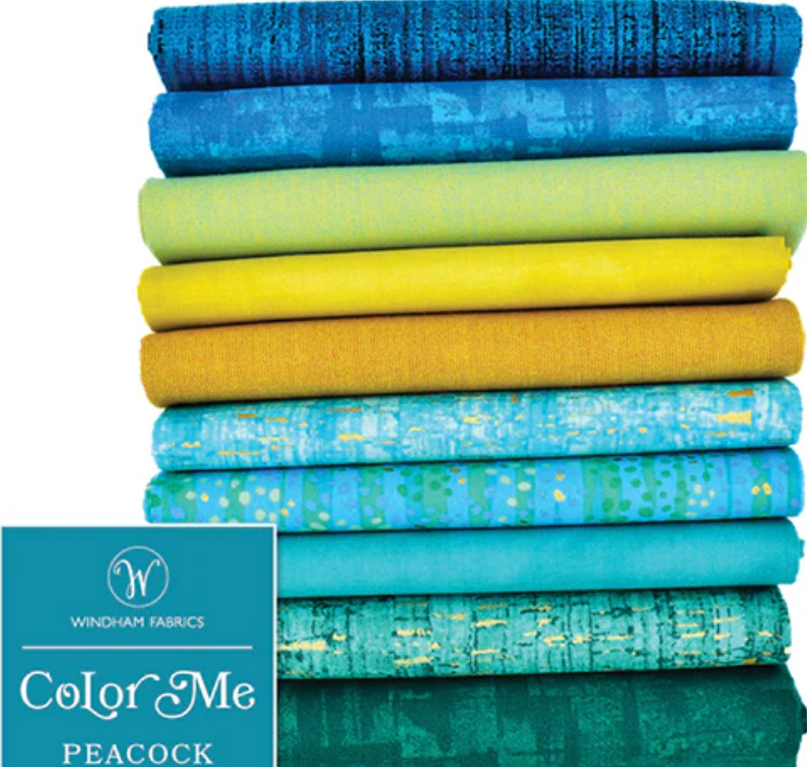 Color Me Peacock - Pkg of 10 Fat Quarters by Windham Fabrics