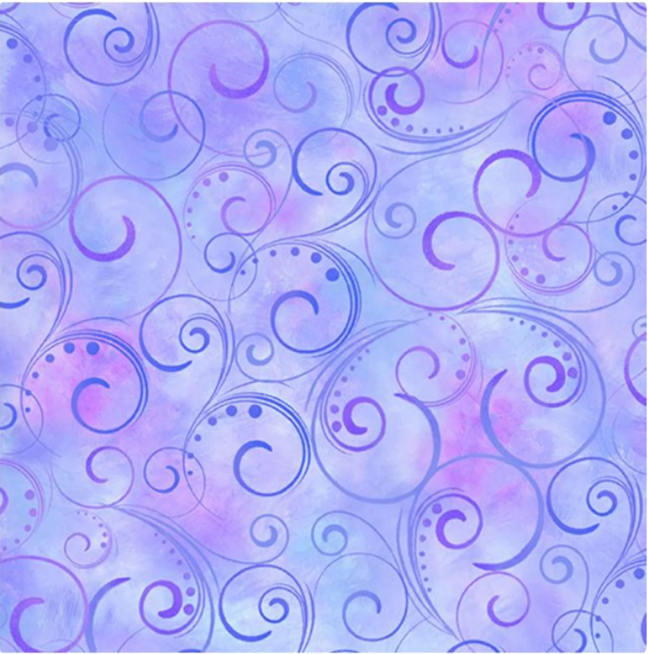 108" Swirling Splendor - Periwinkle by Benartex