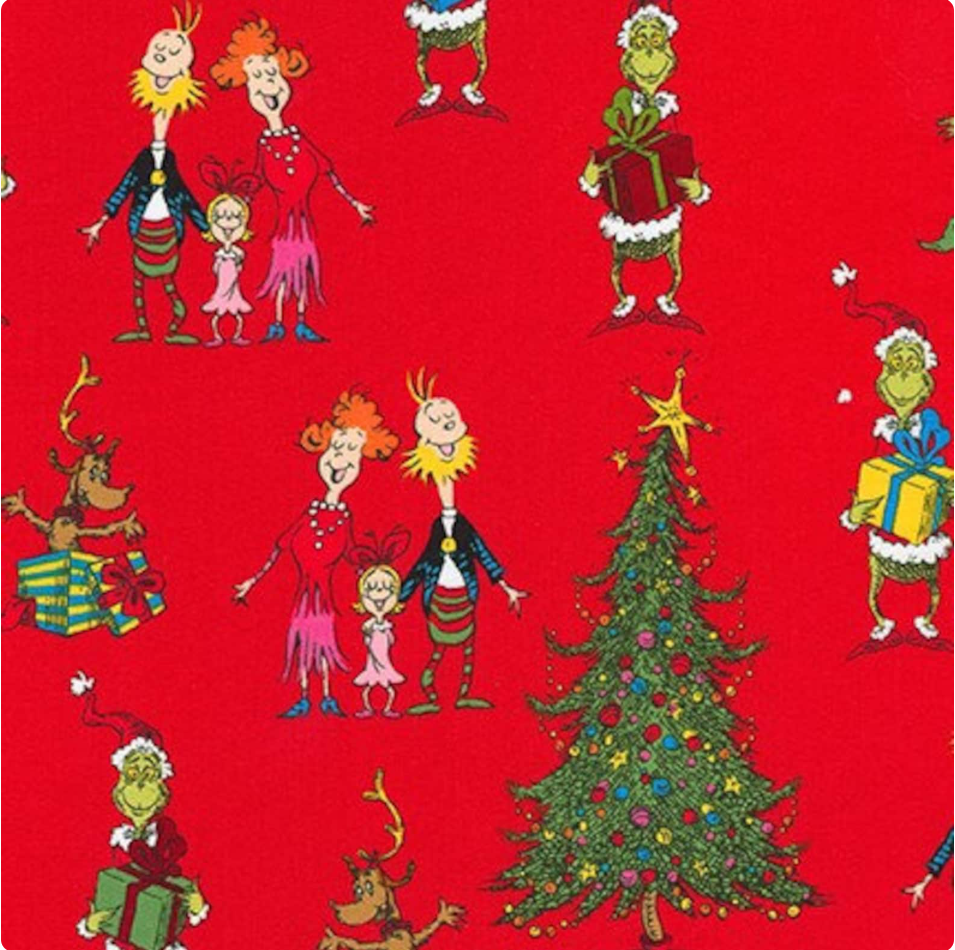 How the Grinch Stole Christmas - Red ADED-15184-3 by Dr. Seuss Enterprises for Robert Kaufman