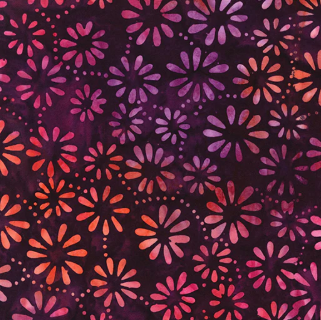 Bali Palettes Berries - Daisy Dark Plum 9211-62 by Benartex