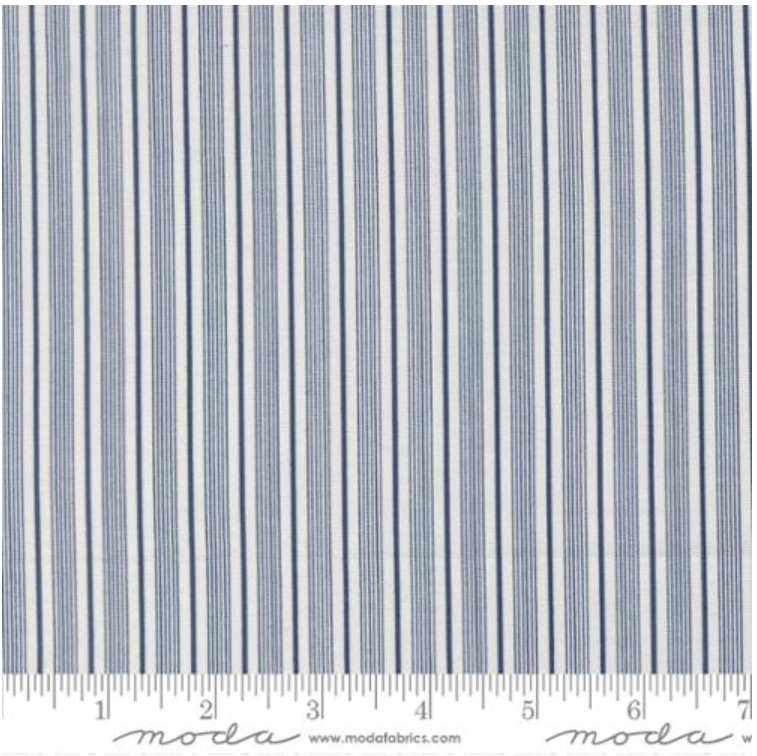 American Gatherings III - Primitive Gatherings Cloud with Nautical Blue Stripe 49321 24 by Moda