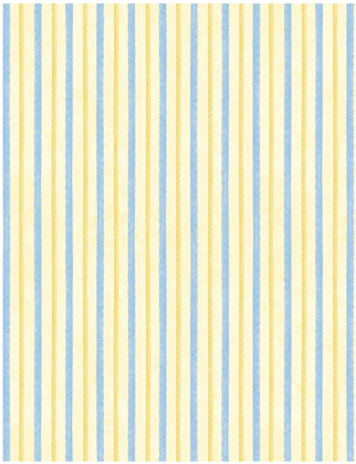 Gentle Meadow - Yellow & Blue Stripe 32117 545 by Wilmington Prints