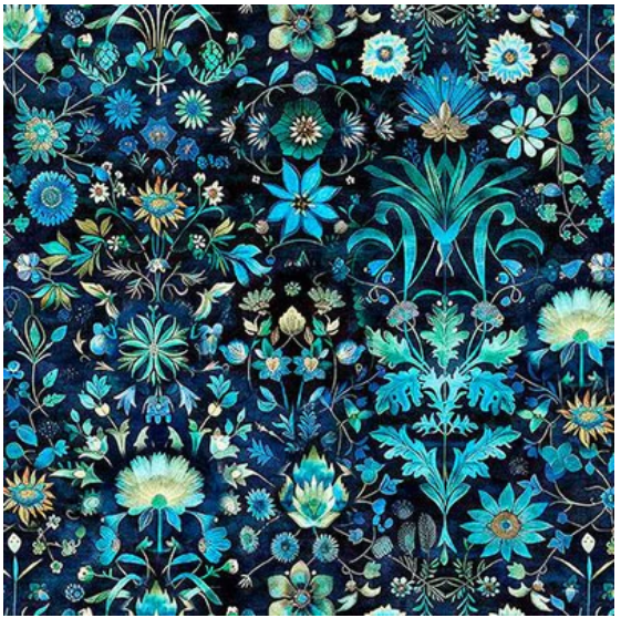 Folklore - Floral Navy 2600-31645-N by QT Fabrics