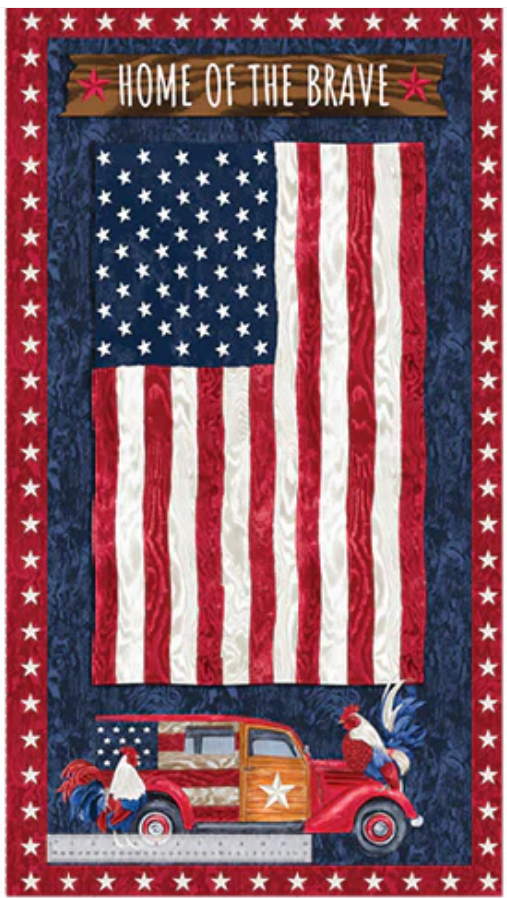 Free Range, Old Glory (Flag), Navy, Windham Fabrics, Panel - 158