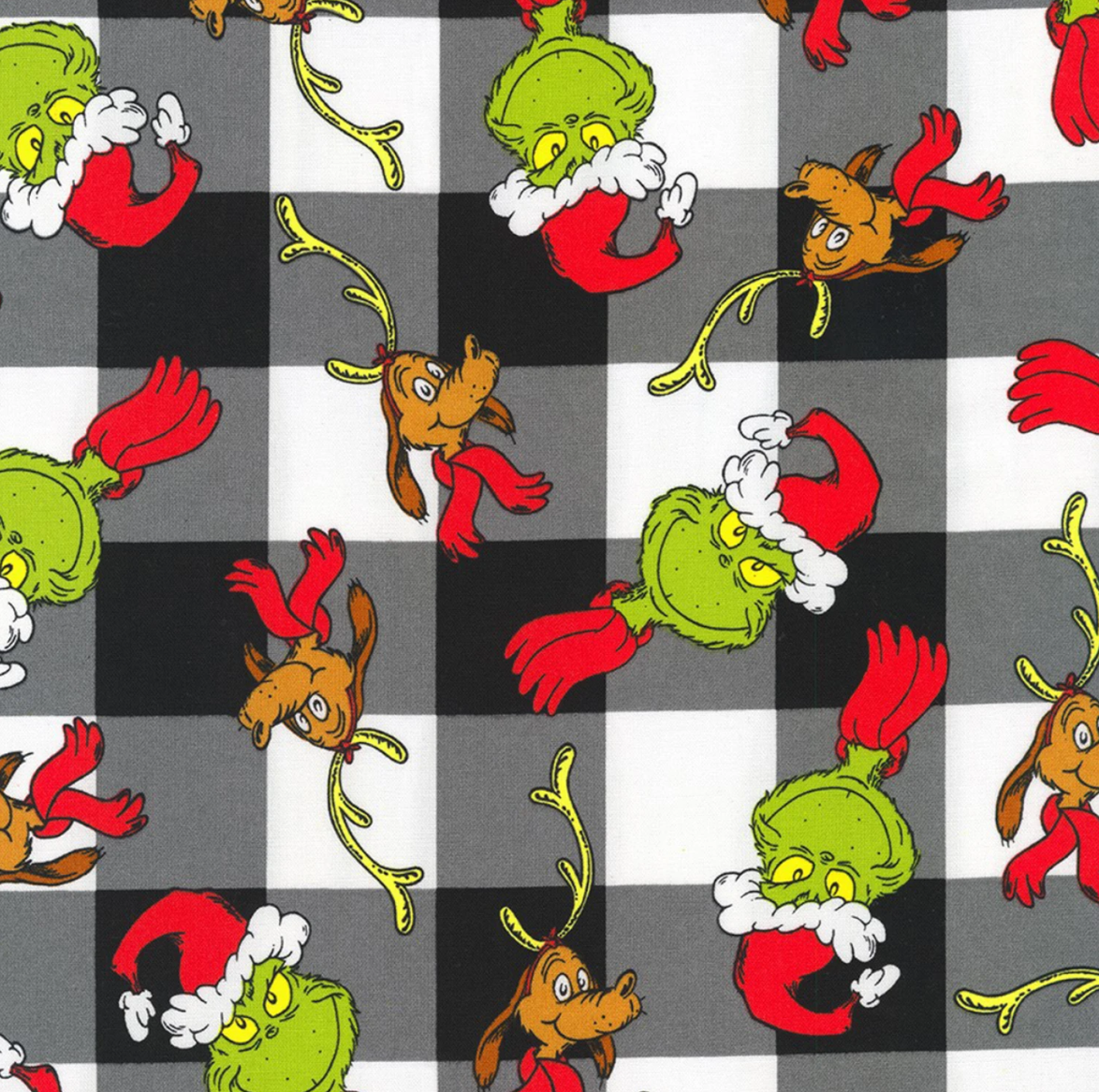 How the Grinch Stole Christmas - Black/White Checks 74875-2 by Robert Kaufman