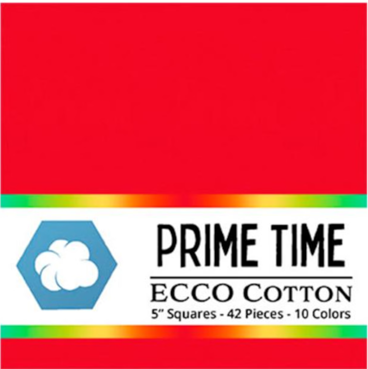 Ecco Cotton - Prime Time Pkg of 42 - 5" Squares by Lumin Fabrics