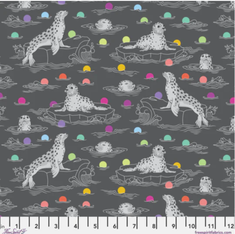Tula Pink Graywork - Seal the Deal Carbon by Free Spirit
