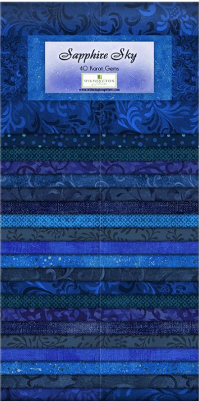 Sapphire Sky - 40 Karat Gems - 2 1/2" x 44" Strips - Pk of 40 - 842-5-842 by Wilmington Fabrics