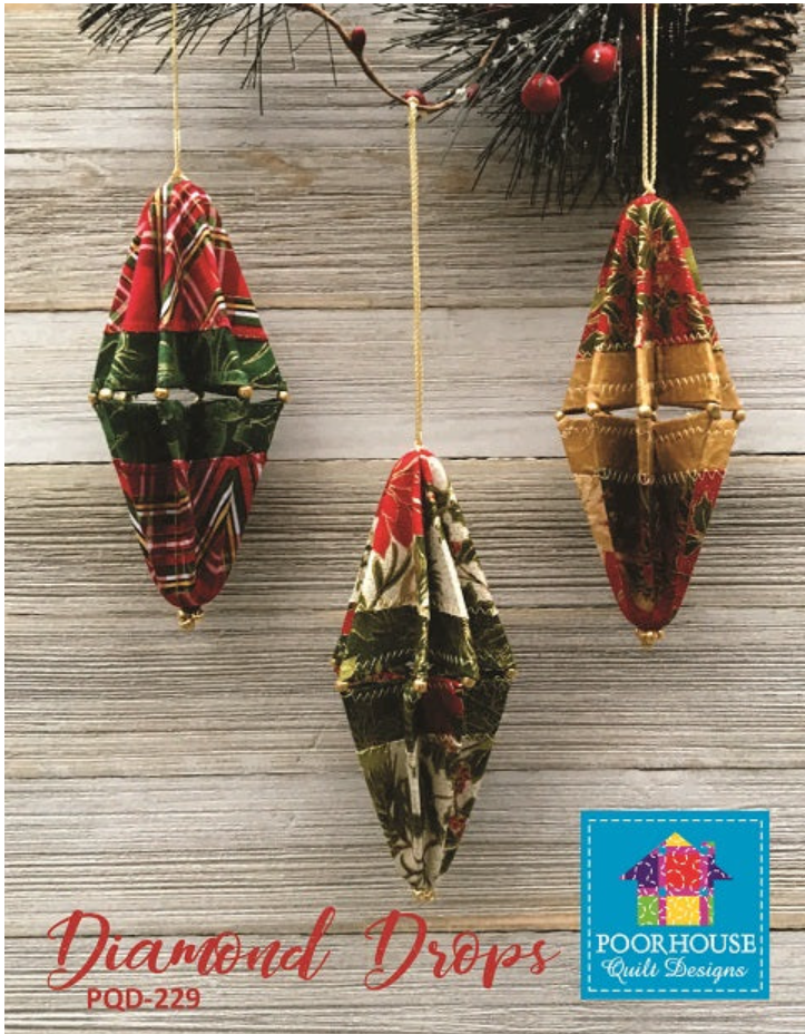 Diamond Drops Ornament Pattern by Poorhouse Quilt Designs