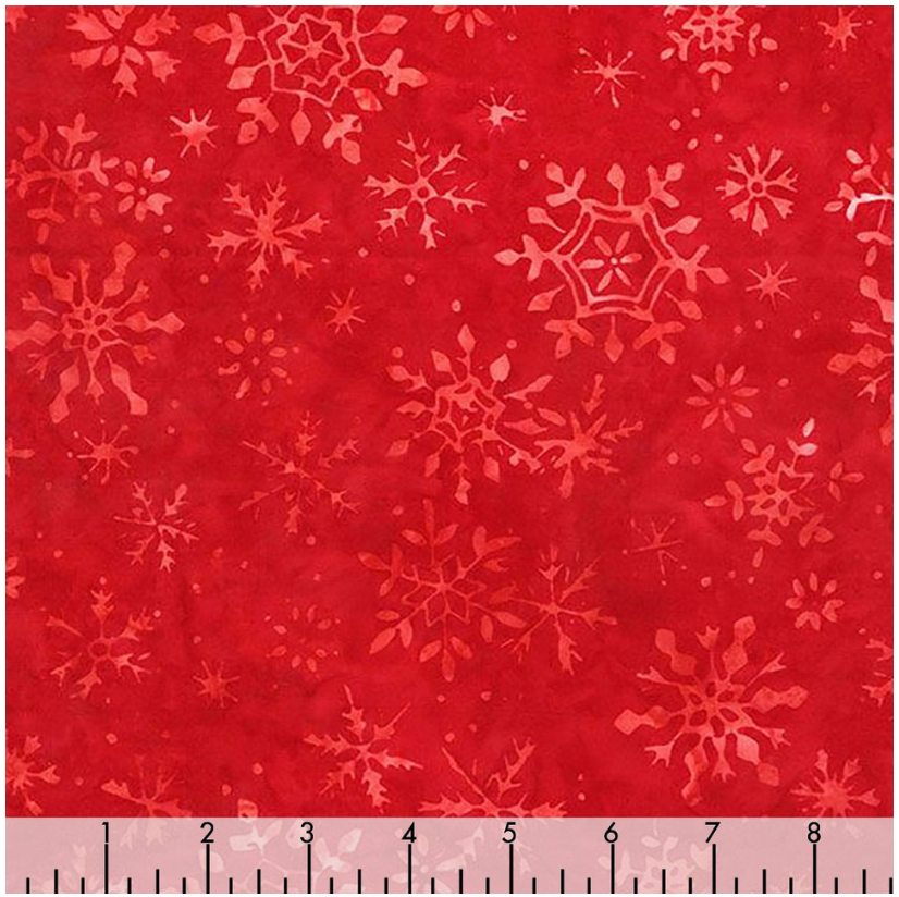 Tonga Batiks - Noel Red Snowflakes B2530 by Timeless Treasures