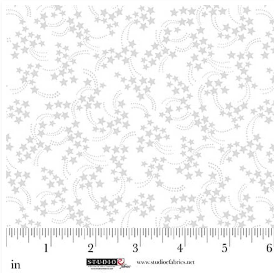 White on White - Best of Cream & Sugar - Shooting Stars 8930-01W by Studio E Fabrics