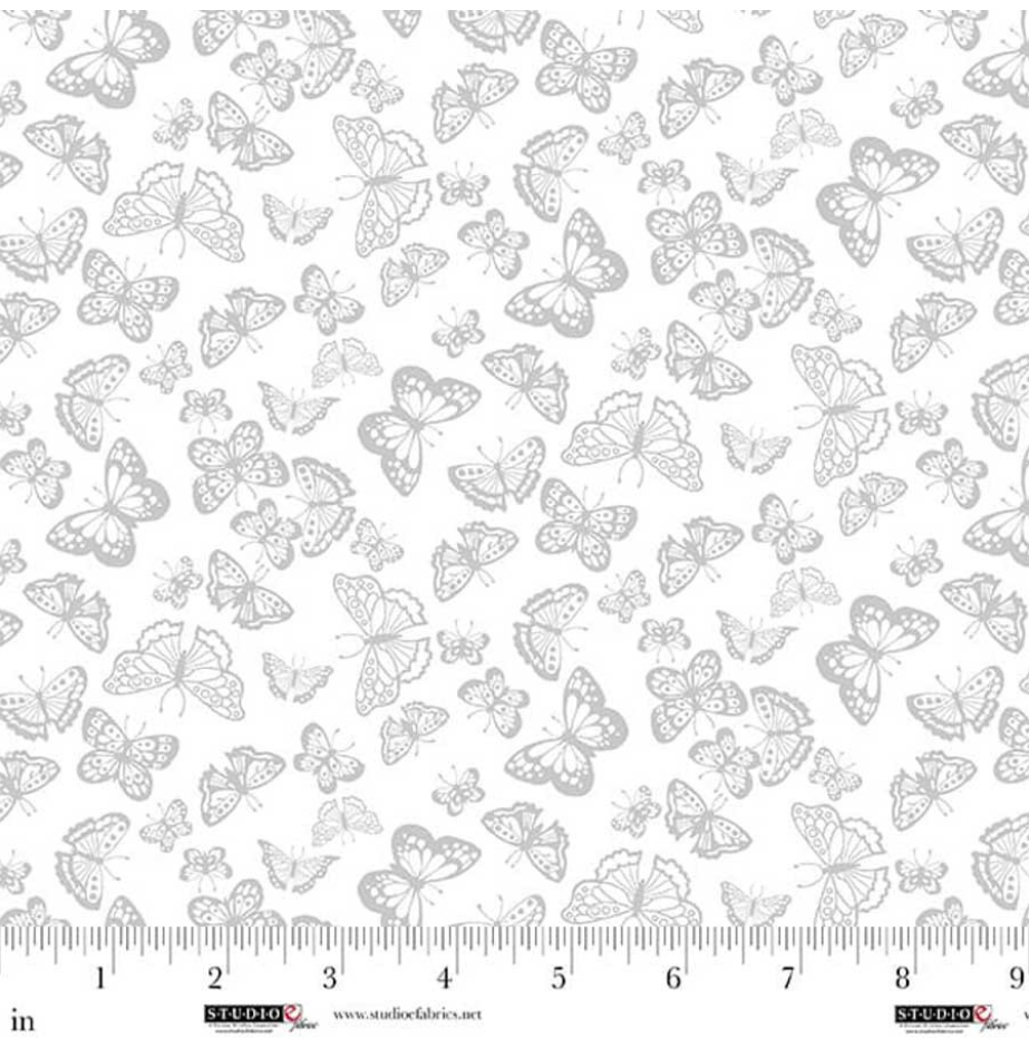 White on White - Best of Cream & Sugar - Butterflies 8929-01W by Studio E Fabrics