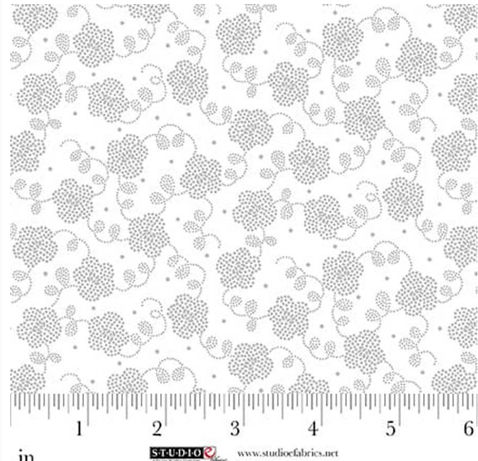 White on White - Best of Cream & Sugar - Dotted Flower 8921-01W by Studio E Fabrics