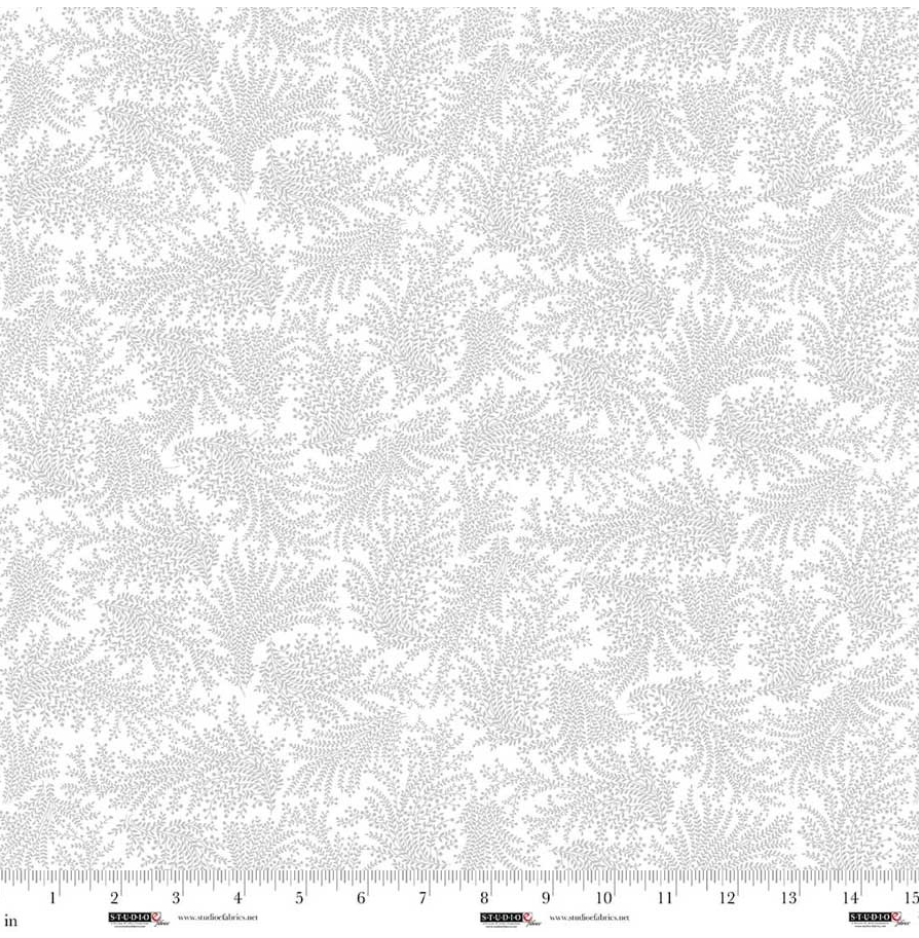 White on White - Best of Cream & Sugar - Flowing Vines 8926-01W by Studio E Fabrics